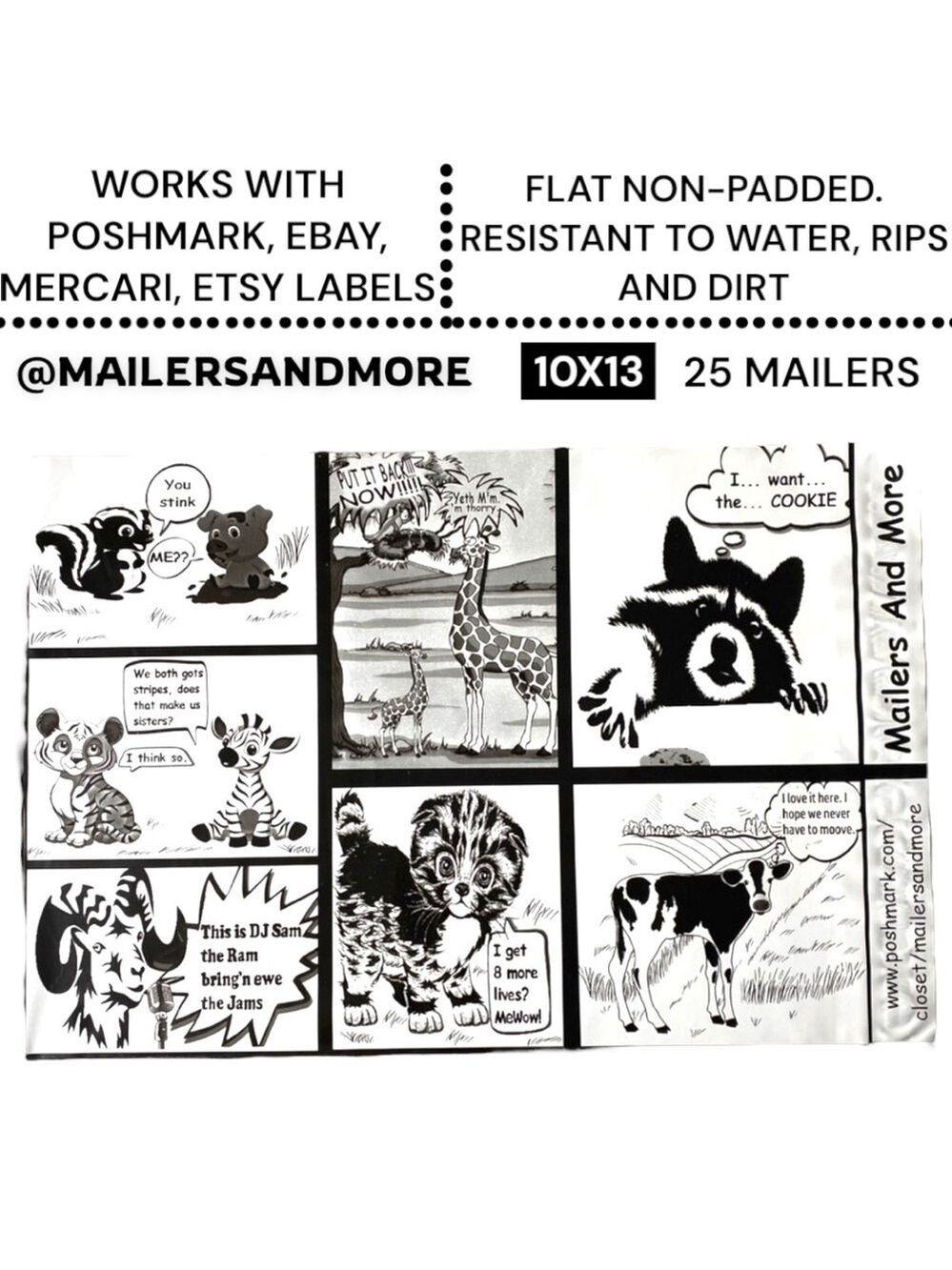 25 10X13 Comic Strip Poly Mailers, Shipping Envelopes PRICE IS FIRM - Picture 2 of 8